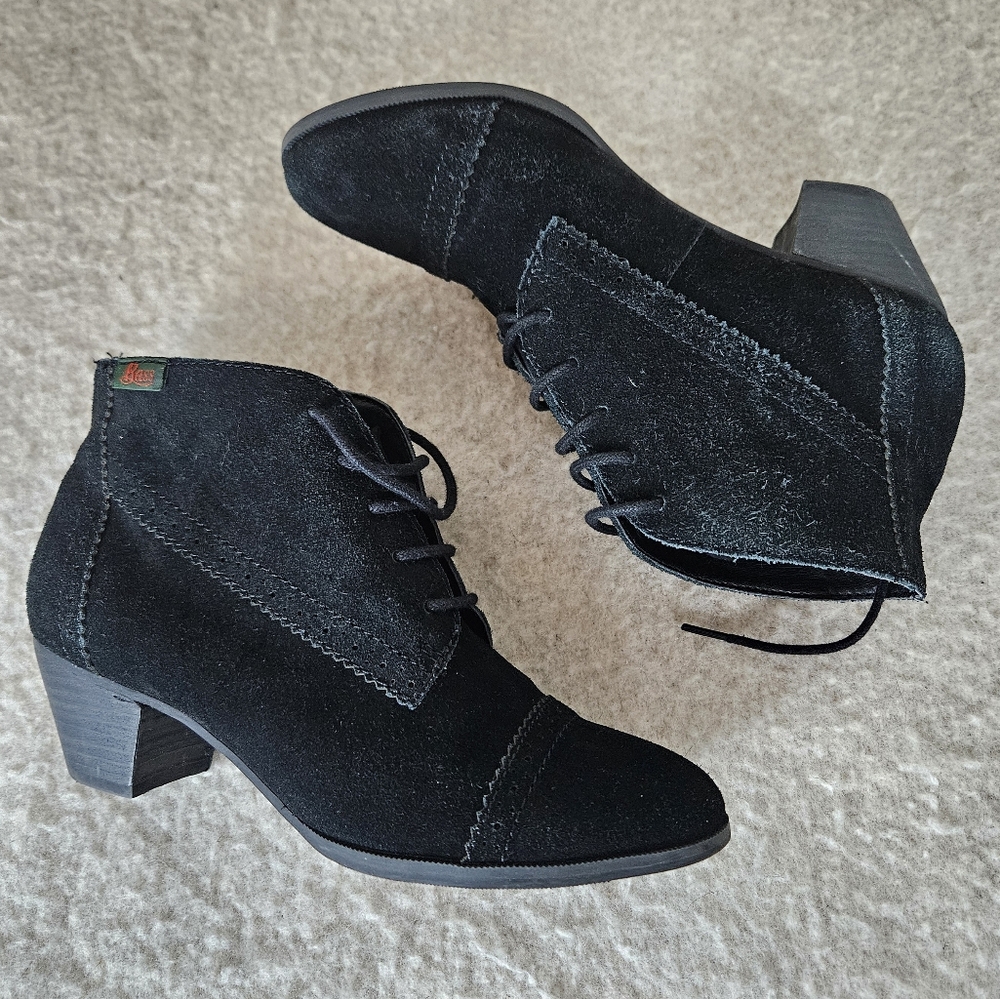 GH Bass and Co. Black Porter Suede Oxford Ankle Booties Size 7 - Picture 4 of 9